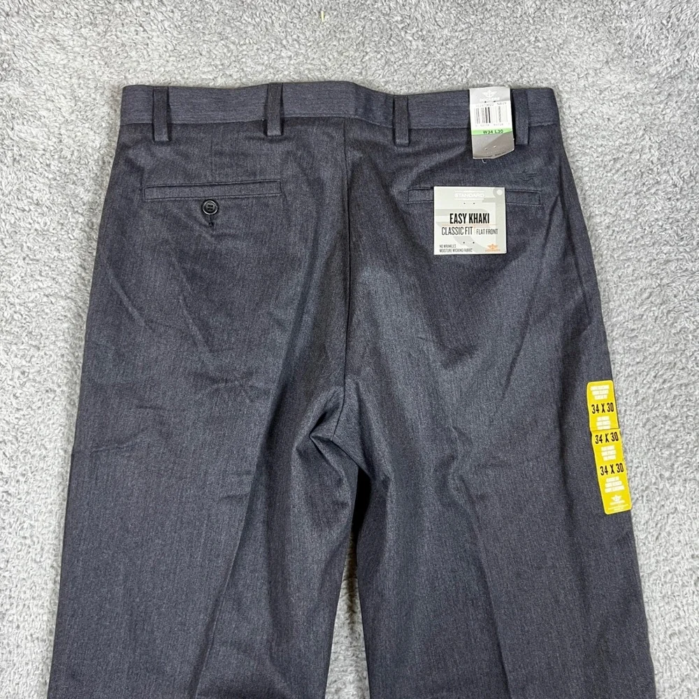Dockers Easy Khaki Pants Mens 34x30 Navy Classic Fit Flat Front Business NEW‎